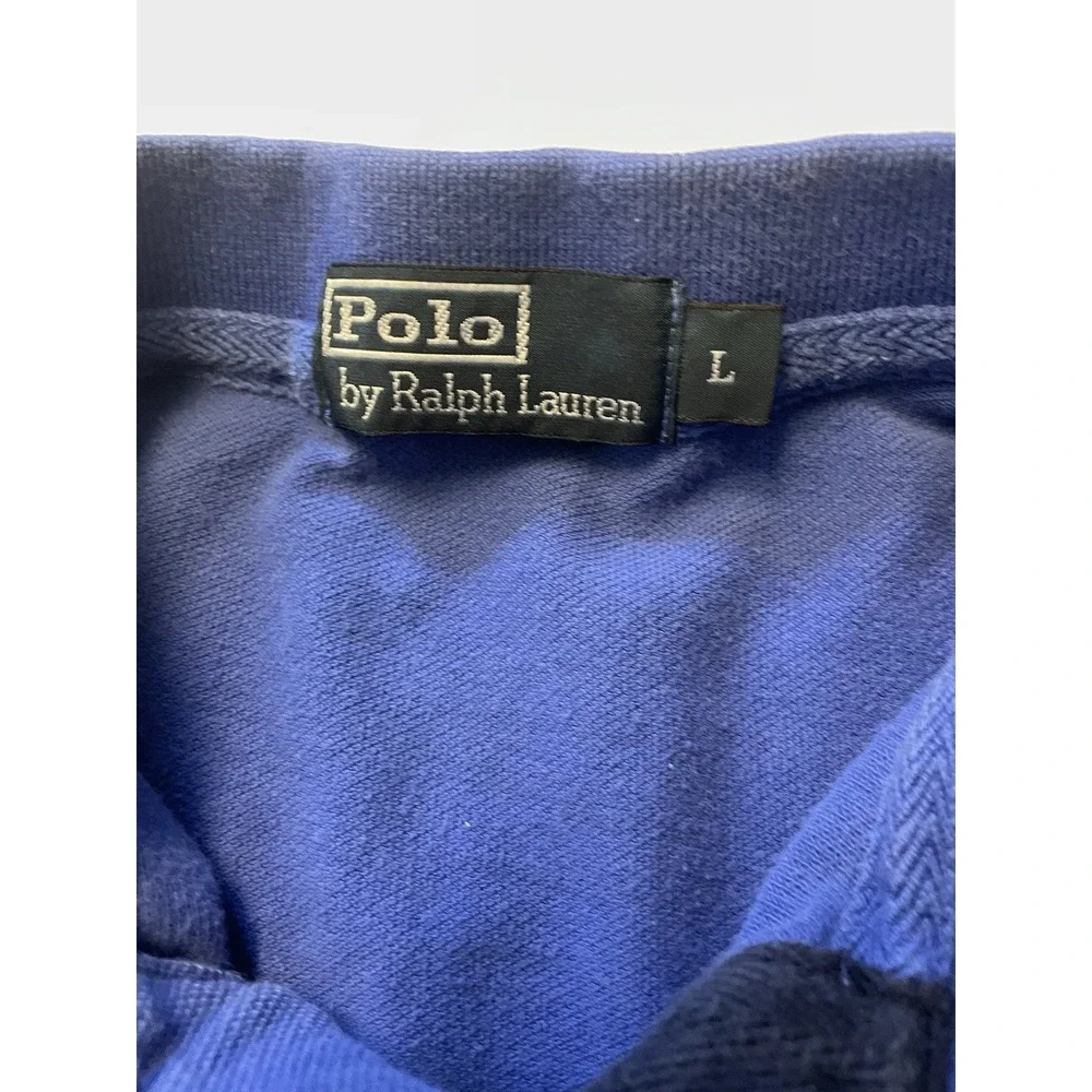 Vintage Polo Ralph Lauren Crest Polo Shirt‎ Blue Pony Classic Mens Size L